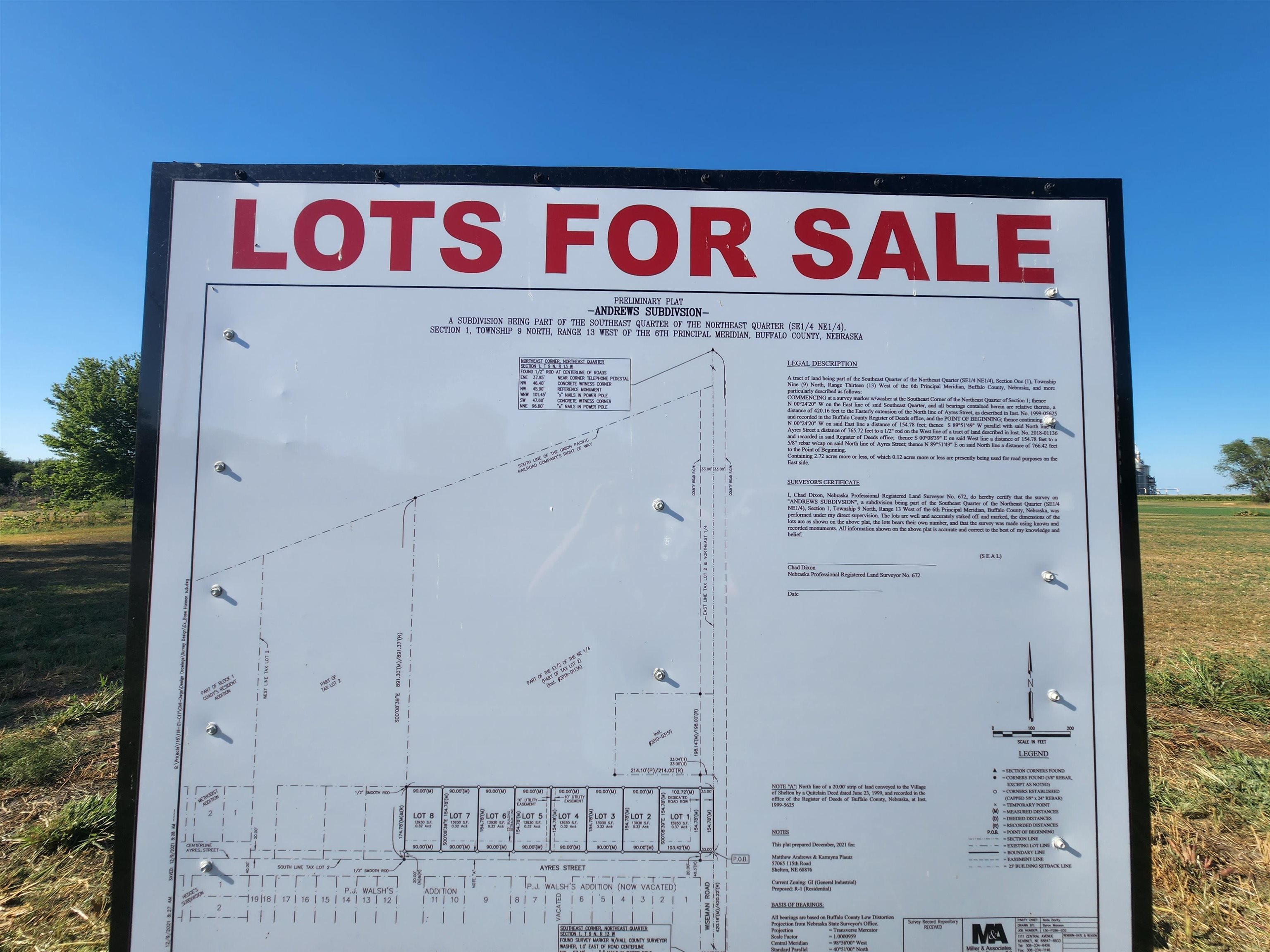 709 Ayres Street, Shelton, Nebraska 68876, ,Land,for Sale,709 Ayres Street,20221097